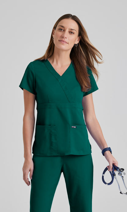 Grey's Anatomy 4153 Riley Scrub Top Hunter Green