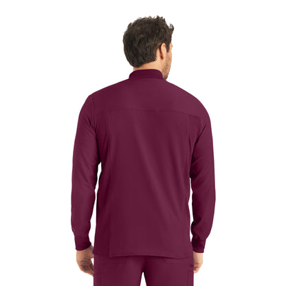 Forward LJ703 Men's 3 Pocket Scrub Jacket Wine Image