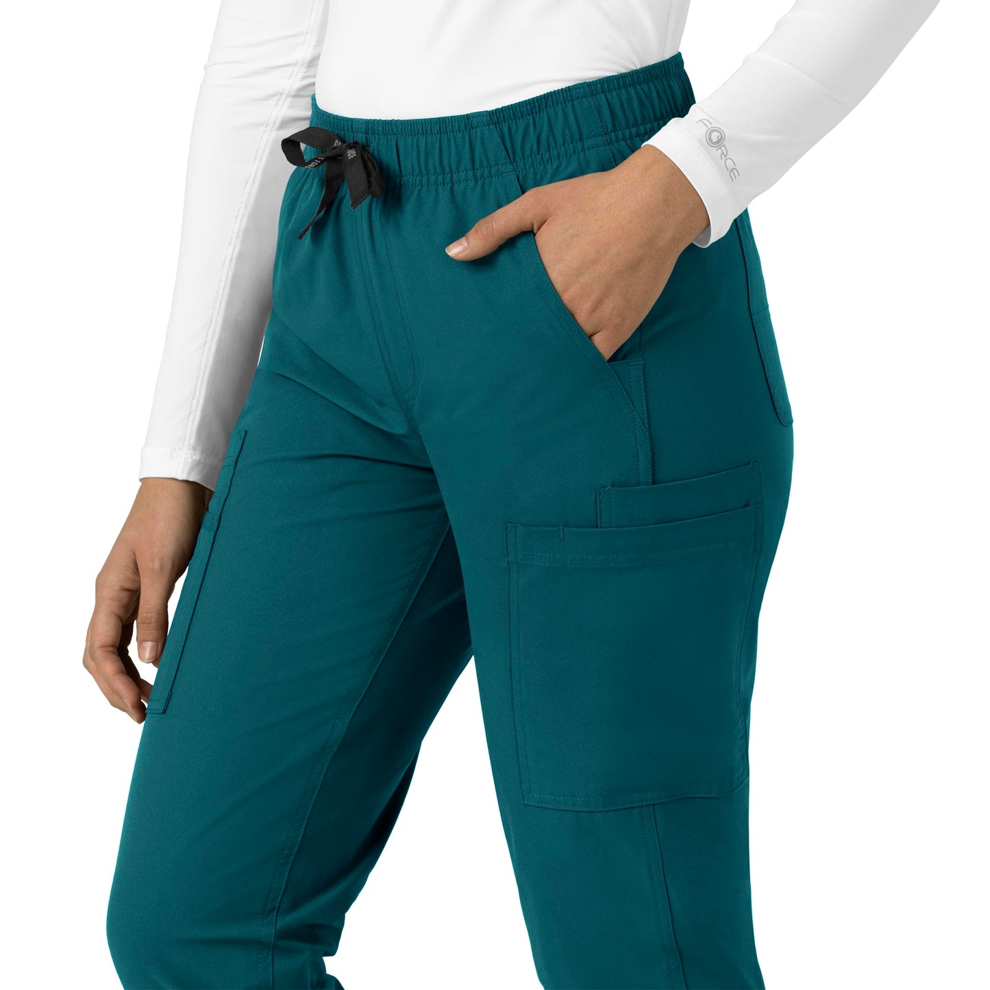 Force Essentials C51213 Straight Leg Scrub Pants Caribbean Blue Model Image Alternate | Carhartt