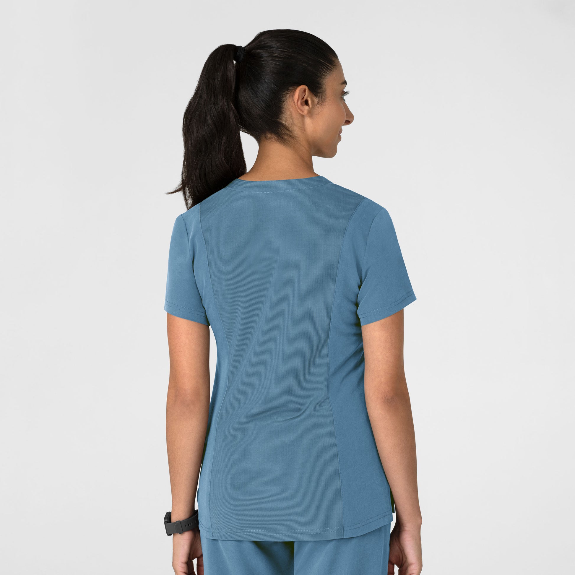 Nova 6132 Women's Flex-n-Reach V-Neck Scrub Top Pacific Blue