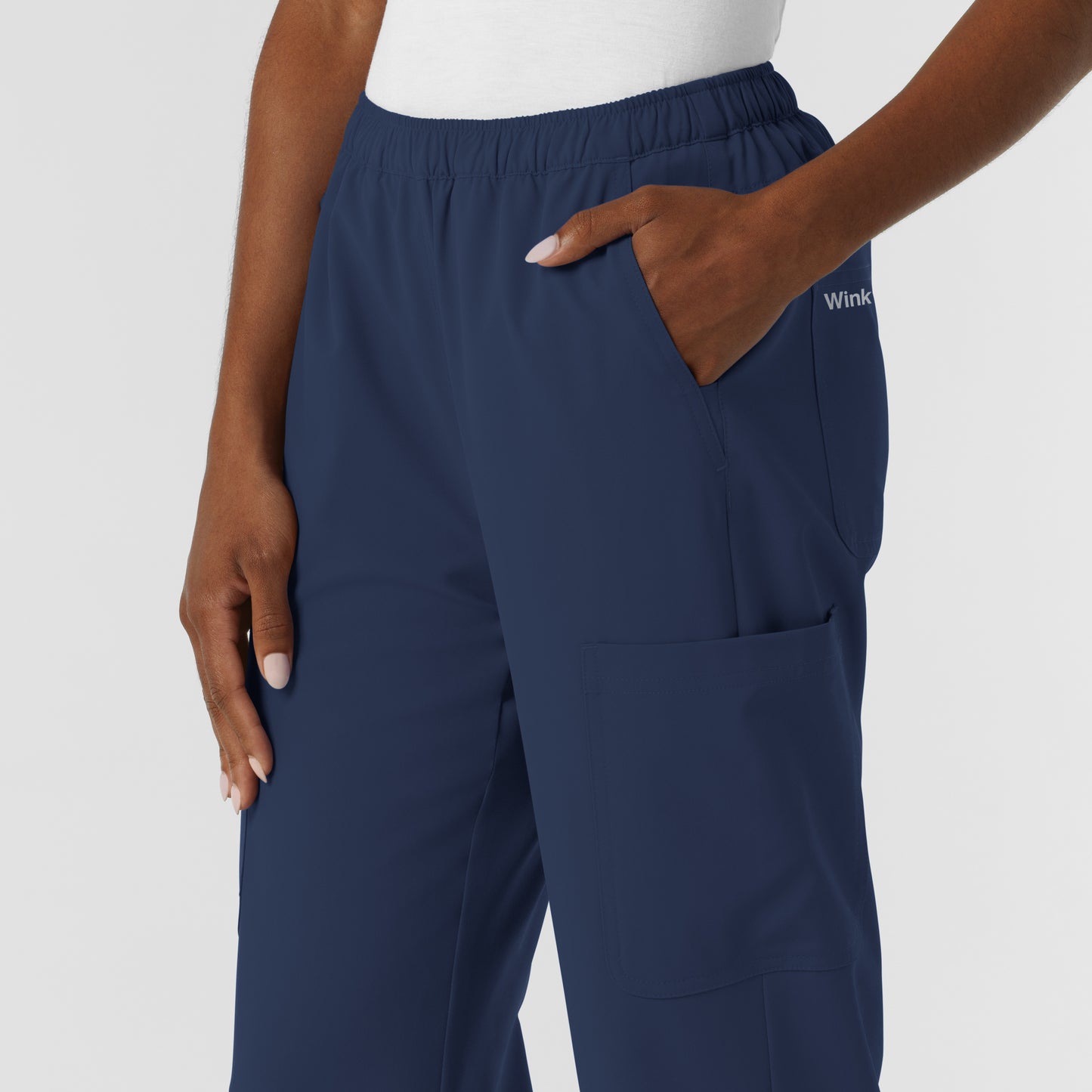 NURTUR 5180 Women's Straight Leg Cargo Scrub Pants Navy