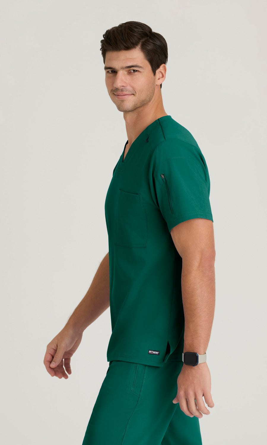 Grey's Anatomy Stretch GRST079 Murphy Scrub Top Hunter Green