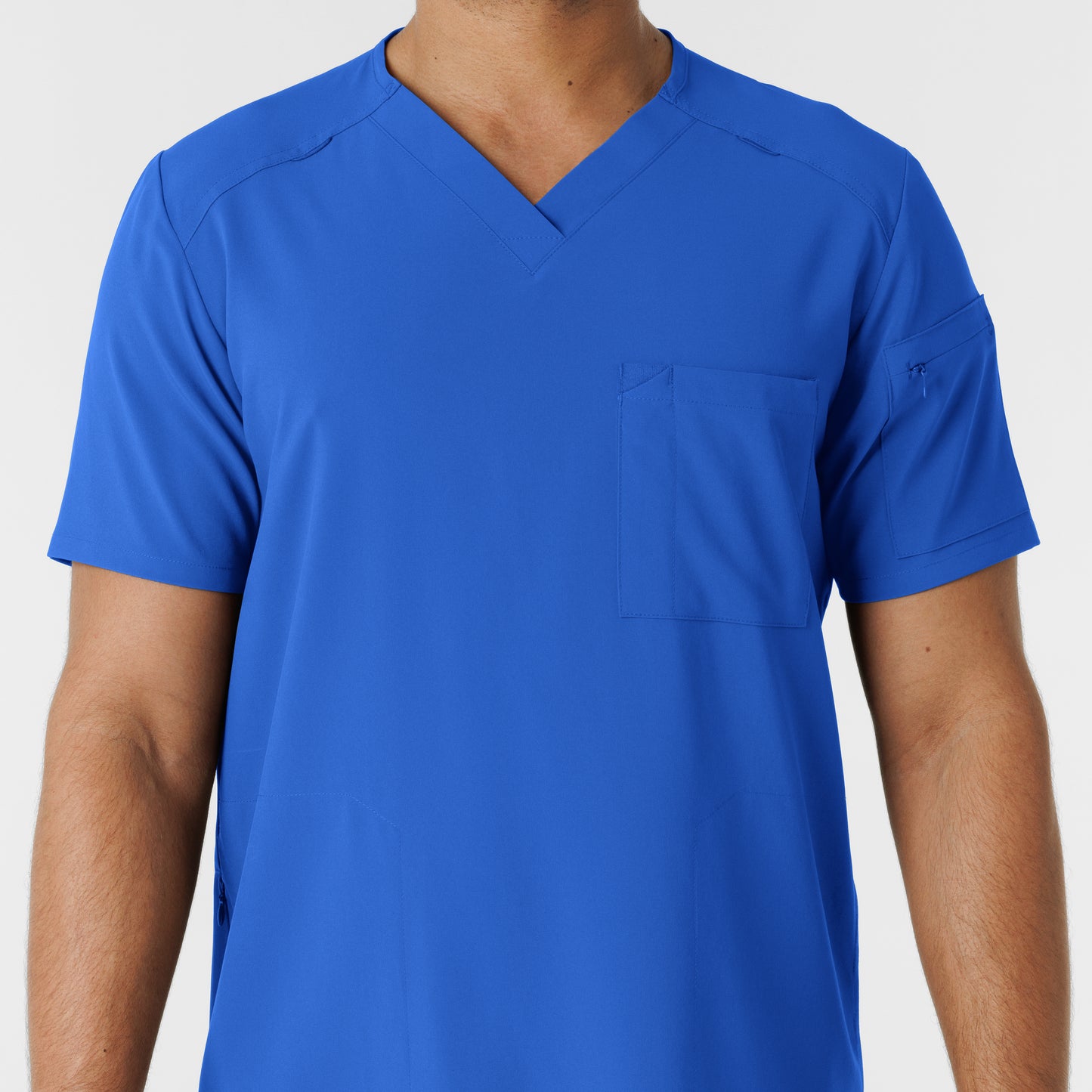 RENEW 6834 Men's V-Neck 5 Pocket Scrub Top Royal Model Image Left Side | Wink