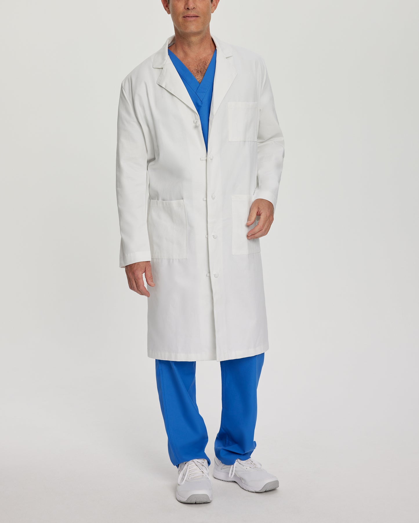 Essential Lab Coats 3138 Men's 3 Pocket Full Length White Coat White Image