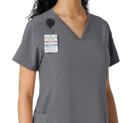 Force Cross-Flex C13310 Knit Panel Scrub Top Pewter Model Image Alternate | Carhartt