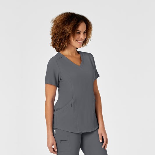 RENEW 6134 V-Neck Scrub Top Pewter Model Image Right Side | Wink