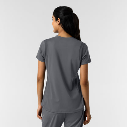 RENEW Knit 6559 Women's 2-Pocket Scrub Top Pewter