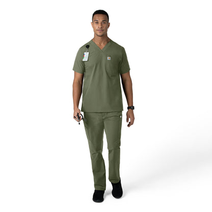 Force Essentials C56113 Men's Straight Leg Cargo Scrub Pants Olive Model Image Alternate | Carhartt