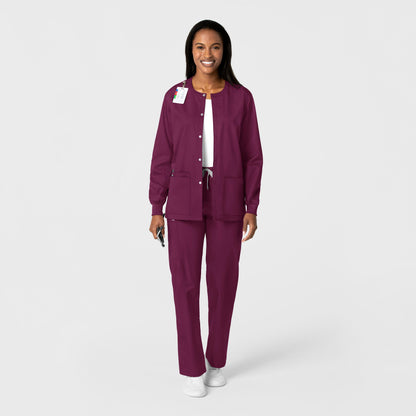 WonderWORK 800 Unisex Snap Front Jacket Wine Model Image Alternate | Wink