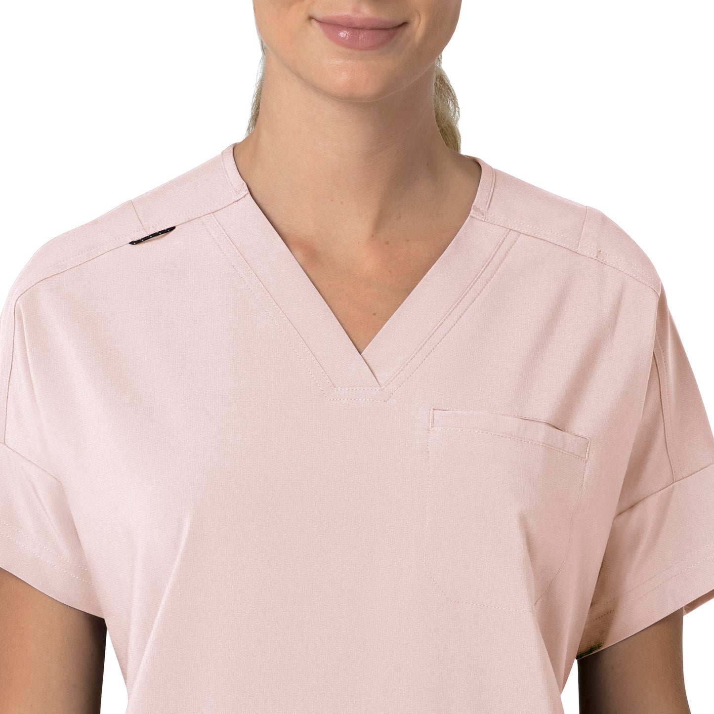 Force Cross-Flex C13110 Women's Oversized V-Neck Scrub Top Soft Rose