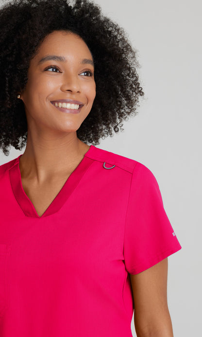 Grey's Anatomy Stretch GVST028 Bree Scrub Top Vibrance Pink