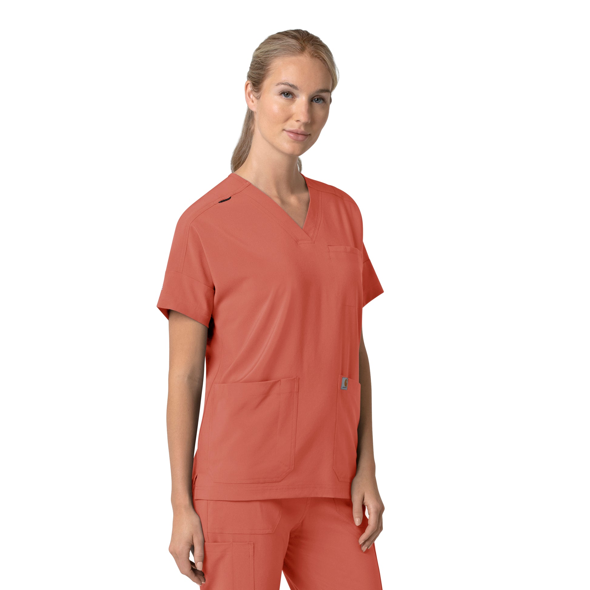 Force Cross-Flex C13110 Women's Oversized V-Neck Scrub Top Dusty Cedar