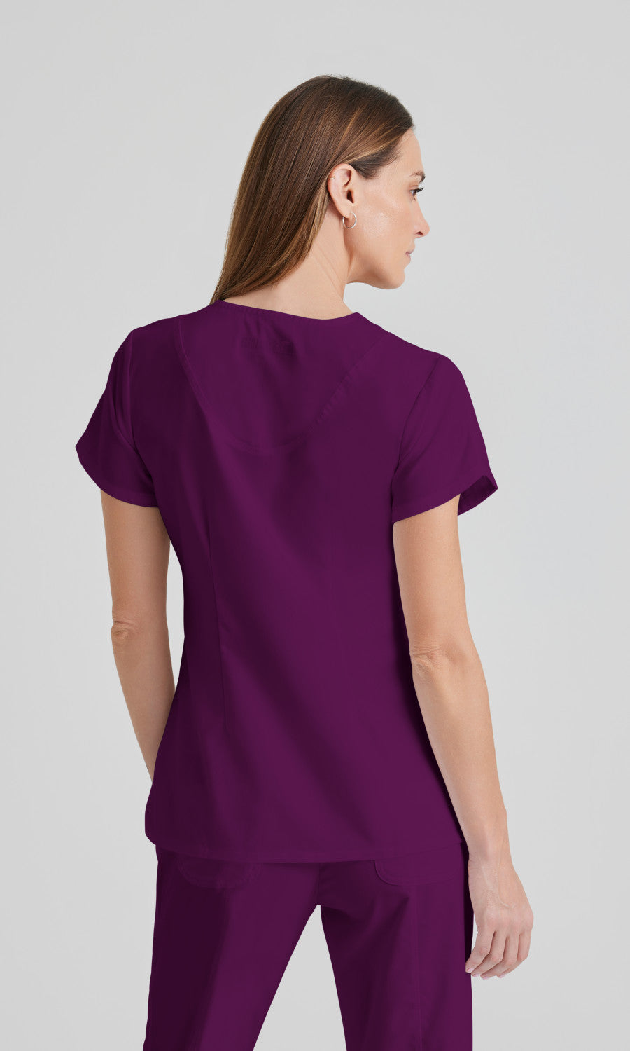 Grey's Anatomy 41423 Cora Scrub Top Wine