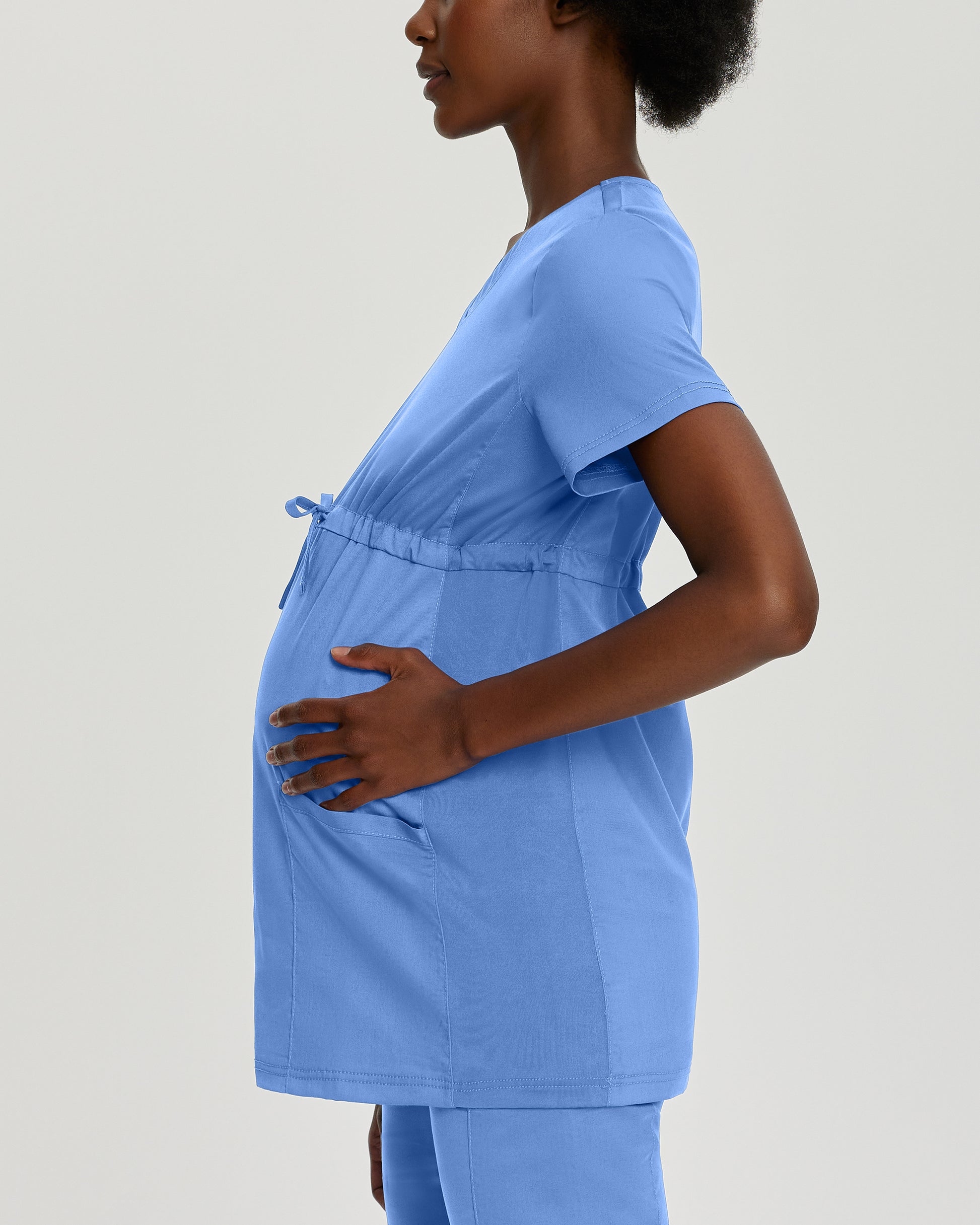 ProFlex 4399 Women's 3 Pocket V Neck Maternity Scrub Top Ceil Image