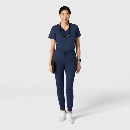 Boundless 6151 Tuck-In Scrub Top Navy Model Image Alternate | Wink