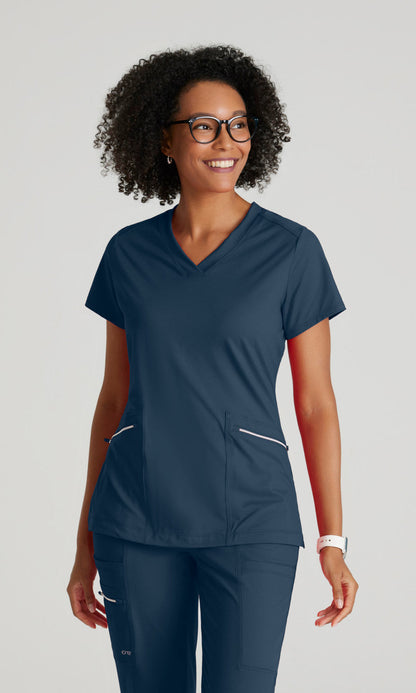 Barco One Performance Knits BOT209 Victory Knit Scrub Top Steel