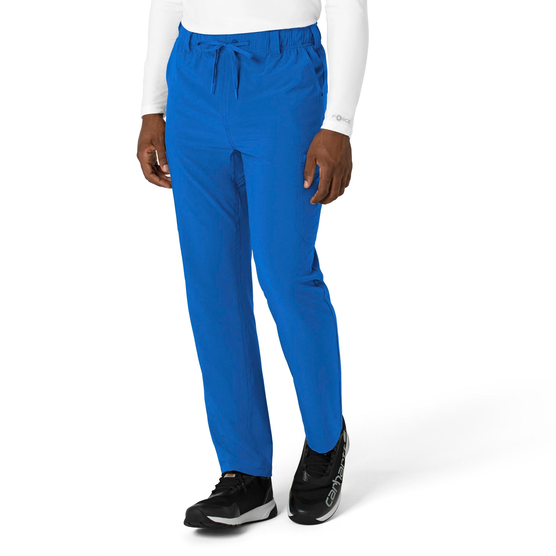 Force Cross-Flex C56410 Men's Straight Leg Scrub Pants Royal Model Image Right Side | Carhartt