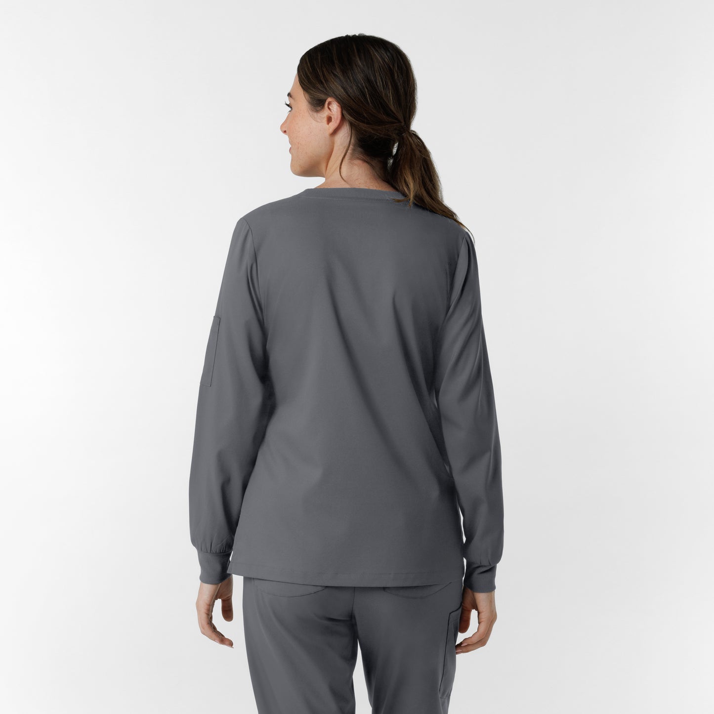 Boundless 6551 Women's Classic Long Sleeve Scrub Tee Pewter