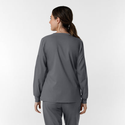 Boundless 6551 Women's Classic Long Sleeve Scrub Tee Pewter