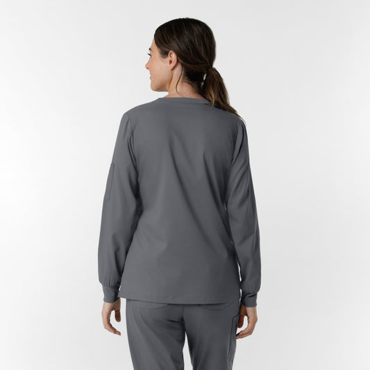 Boundless 6551 Women's Classic Long Sleeve Scrub Tee Pewter