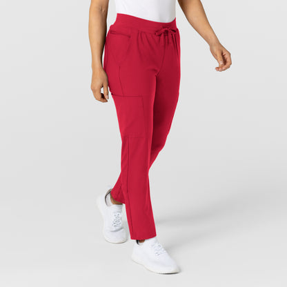 W123 5045 Flex-n-Reach Track Scrub Pants Red Model Image Right Side | Wink