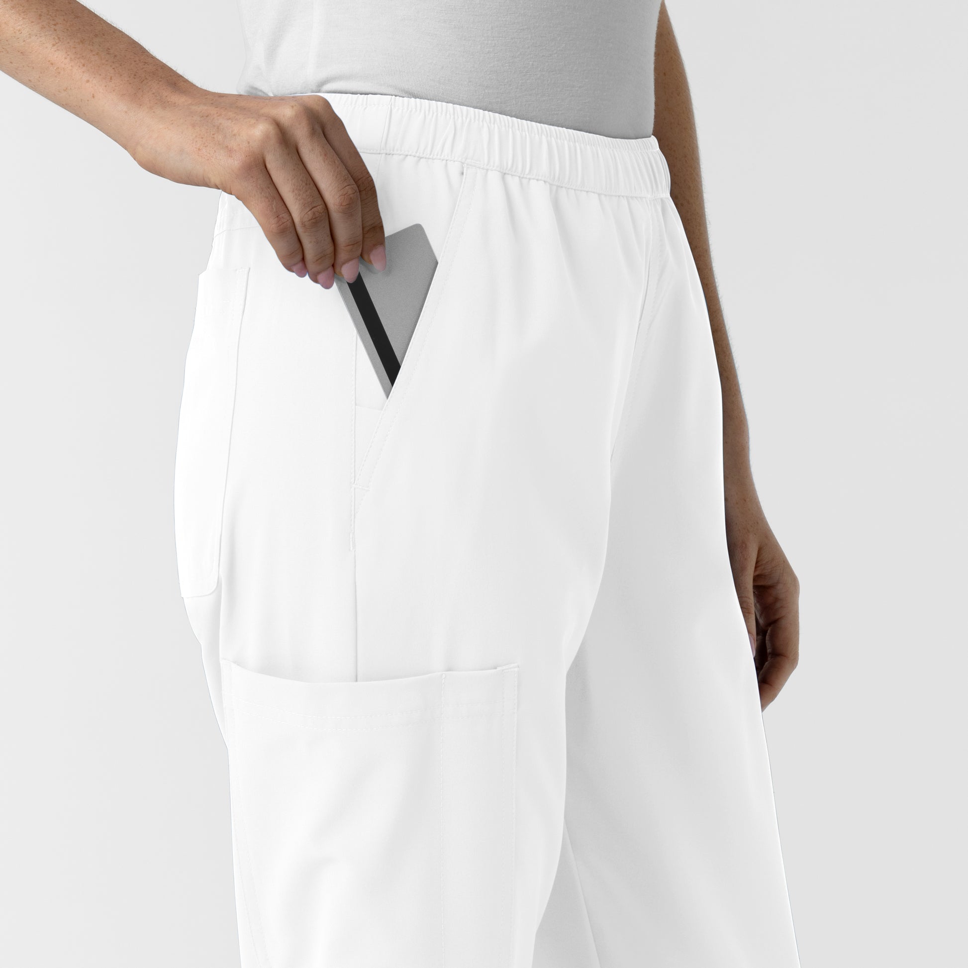 NURTUR 5280 Women's Slim Leg Scrub Pants White