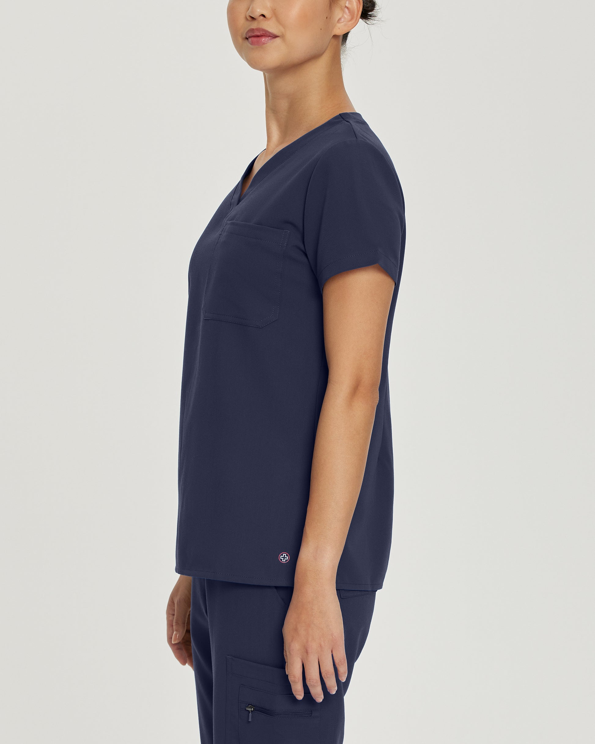 V-Tess 794 Women's 1 Pocket V Neck Scrub Top Navy Image