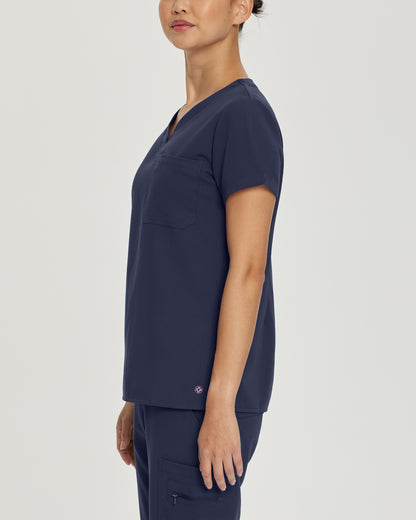 V-Tess 794 Women's 1 Pocket V Neck Scrub Top Navy Image