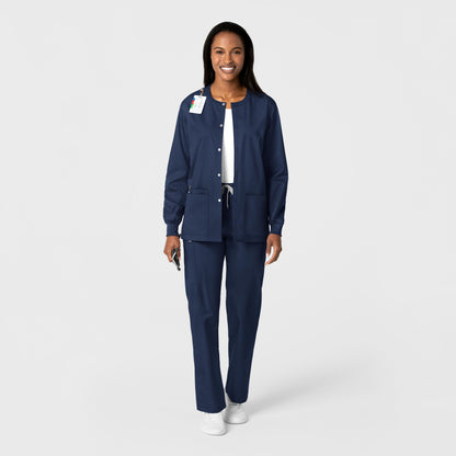 WonderWORK 800 Unisex Snap Front Jacket Navy Model Image Alternate | Wink