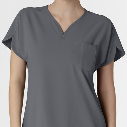 RENEW 6634 Dolman Scrub Top Pewter Model Image Left Side | Wink