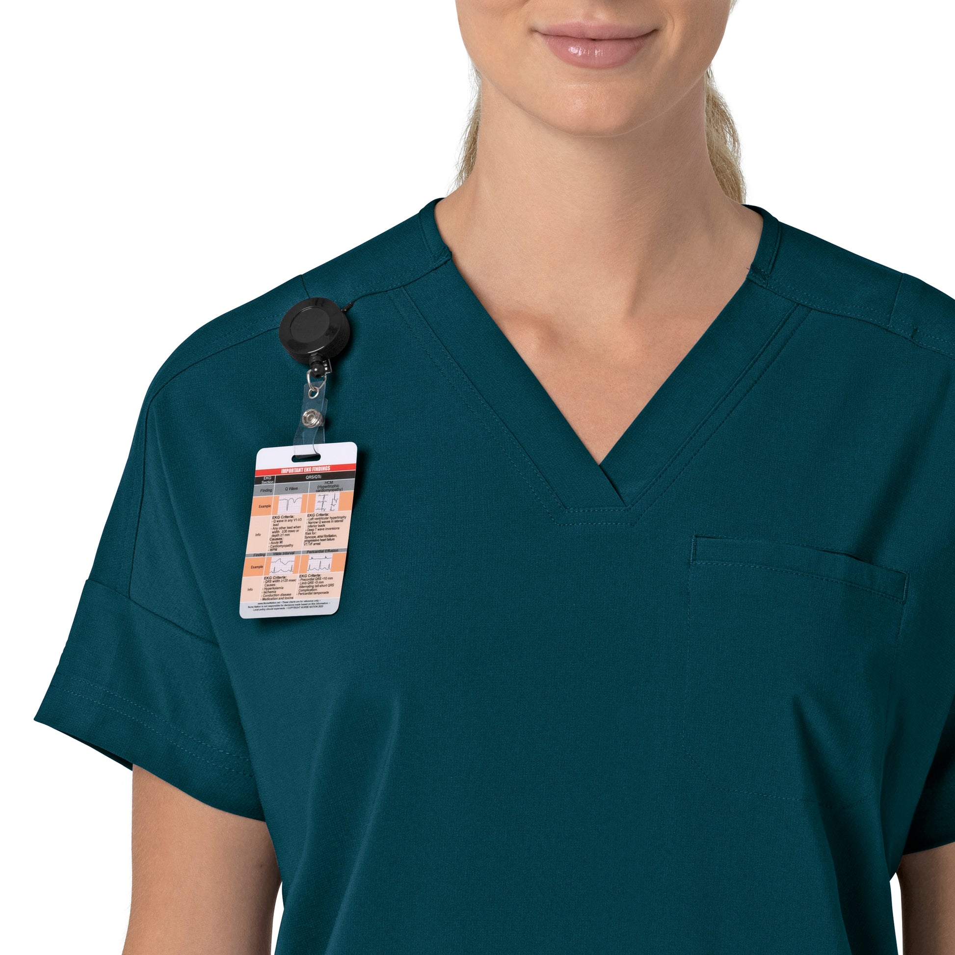 Force Cross-Flex C13110 Oversized V-Neck Scrub Top Caribbean Model Image Alternate | Carhartt