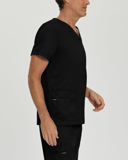 ProFlex 4253 Men's 4 Pocket V Neck Scrub Top Black Image