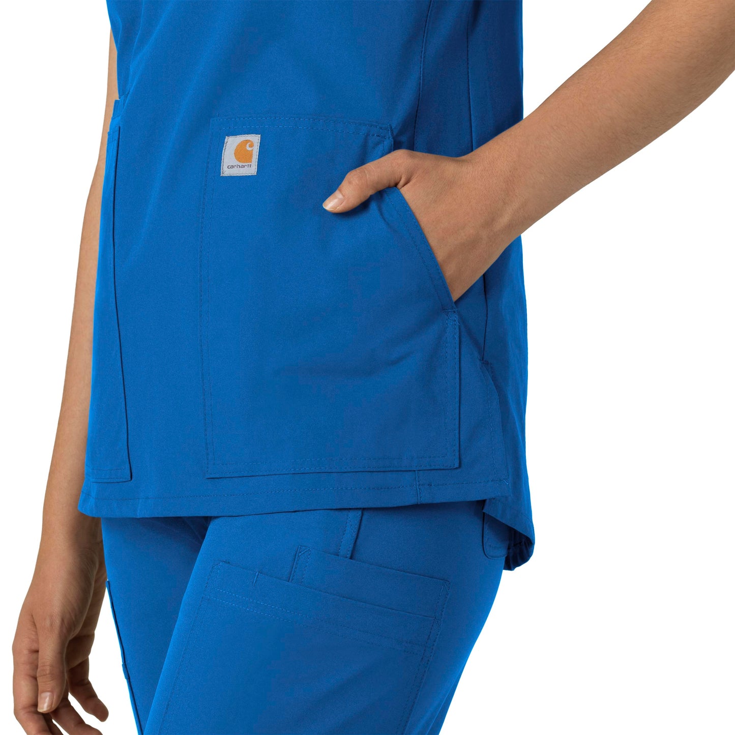 Force Essentials C12213 Notch Neck Tunic Scrub Top Royal Model Image Alternate | Carhartt