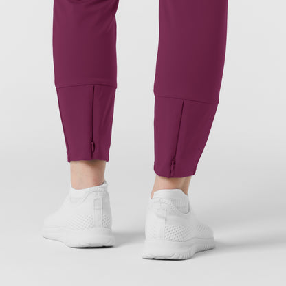 RENEW 5259 Knit Track Scrub Pants Wine Model Image Alternate | Wink