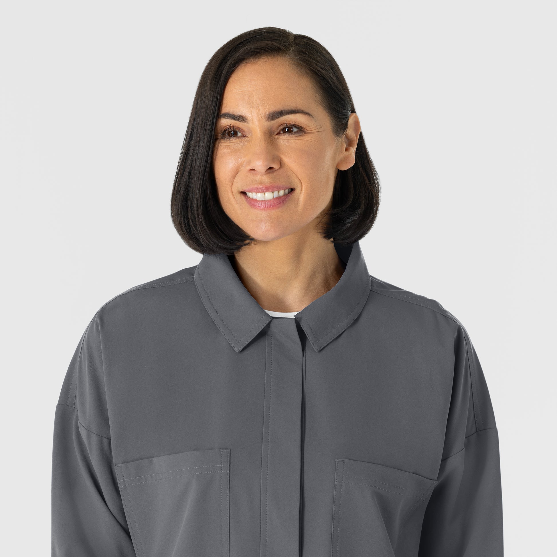 NURTUR 8180 Women’s Scrub Shirt Jacket Pewter