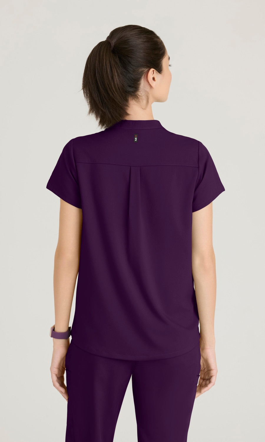 Grey's Anatomy Spandex Stretch GRST230 Avery Top Eggplant