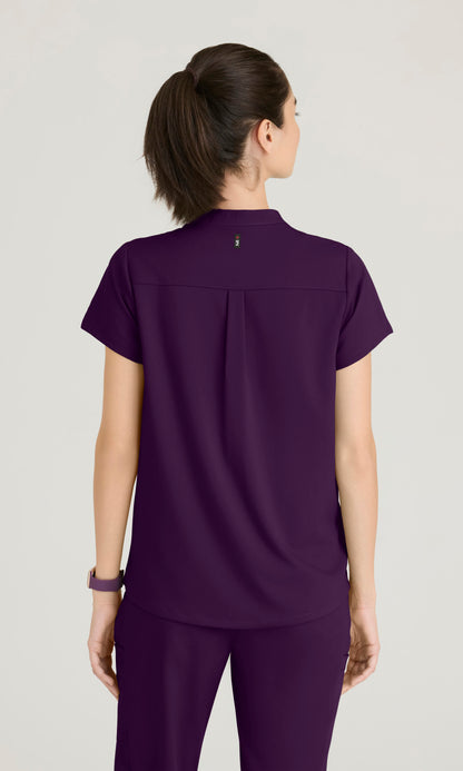 Grey's Anatomy Spandex Stretch GRST230 Avery Top Eggplant