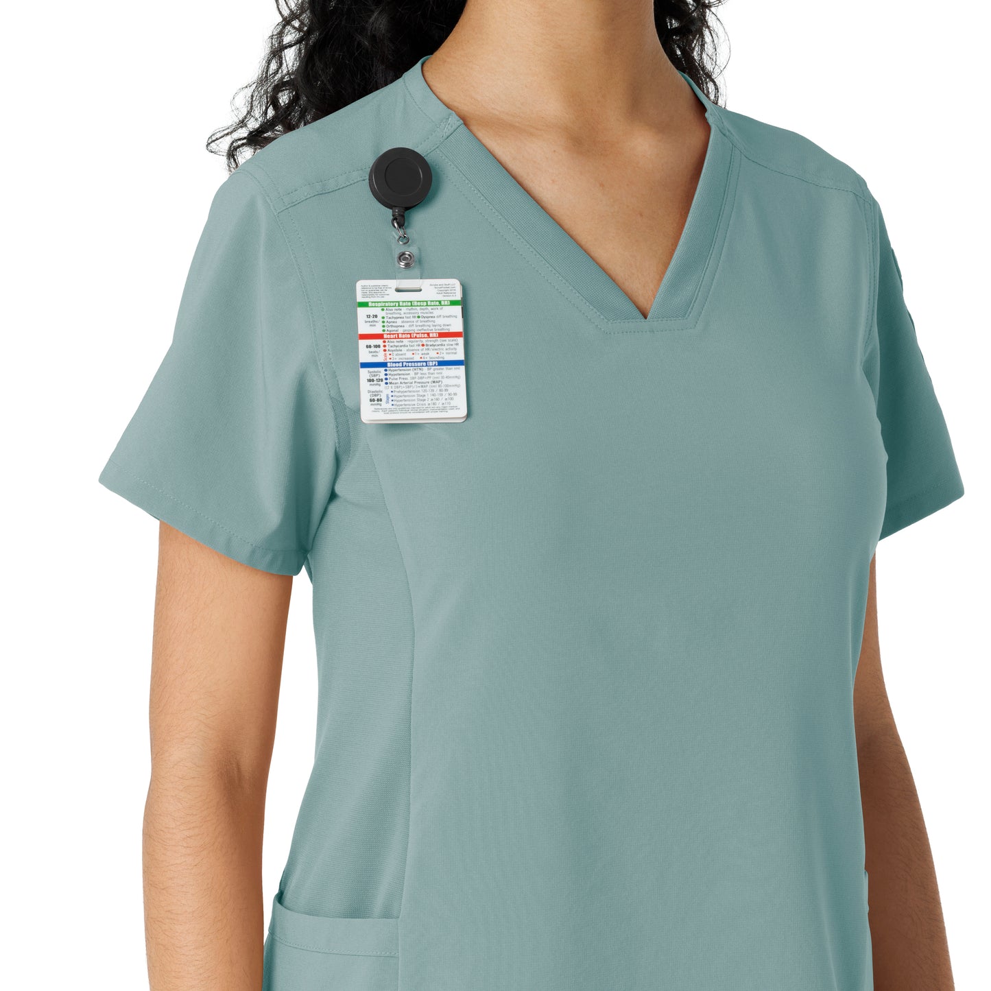 Force Cross-Flex C13310 Knit Panel Scrub Top Summer Blue Model Image Alternate | Carhartt