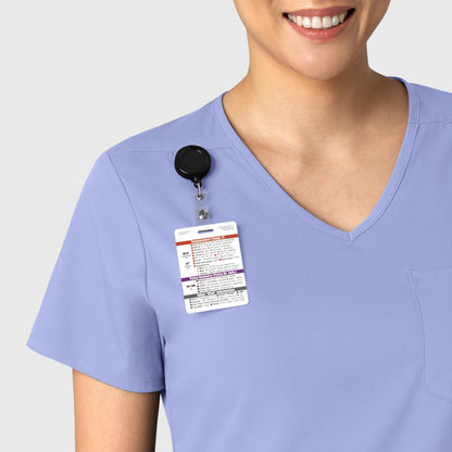 Boundless 6151 Tuck-In Scrub Top Ceil Blue Model Image Left Side | Wink