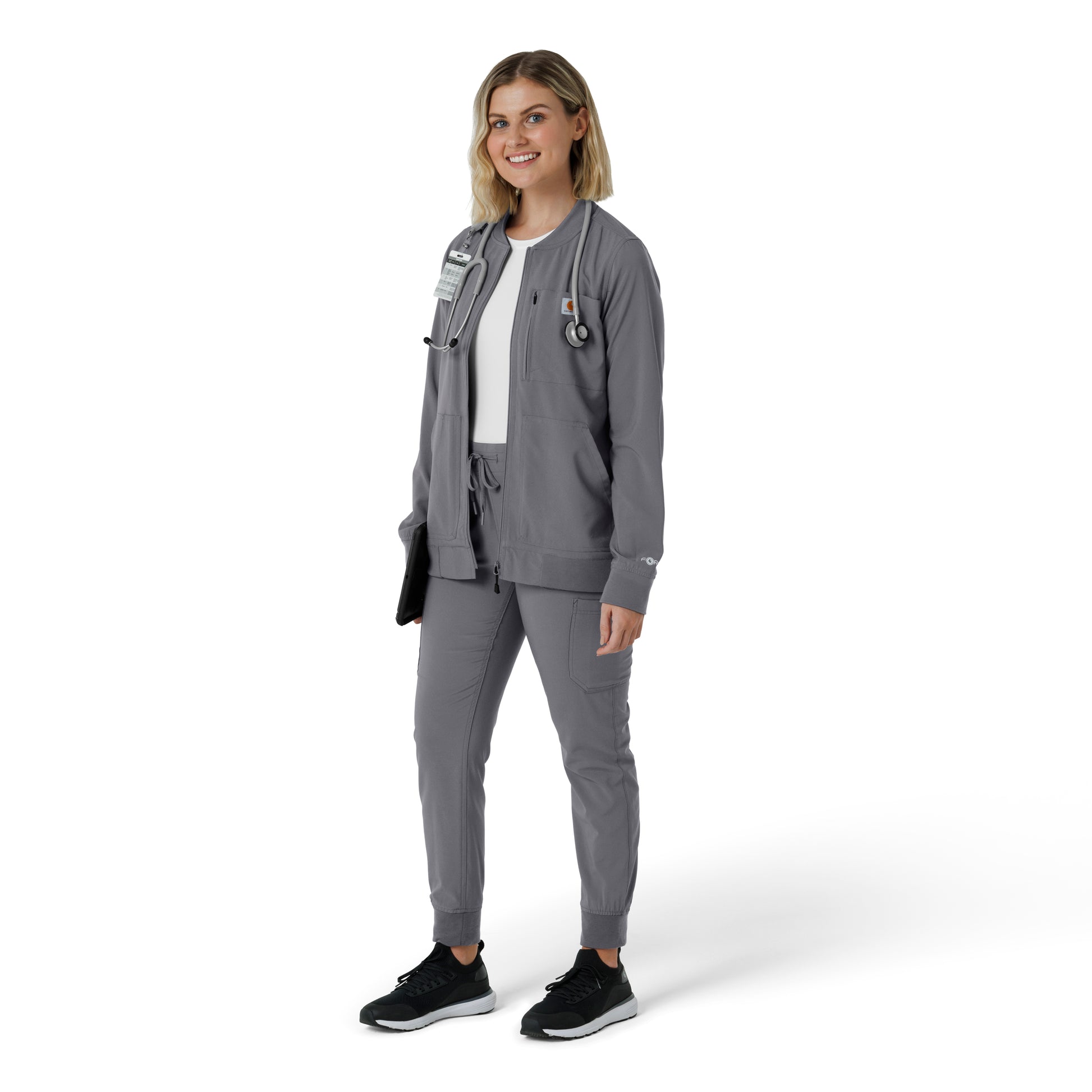 Force Cross-Flex C82410 Women's Lightweight Scrub Jacket Pewter