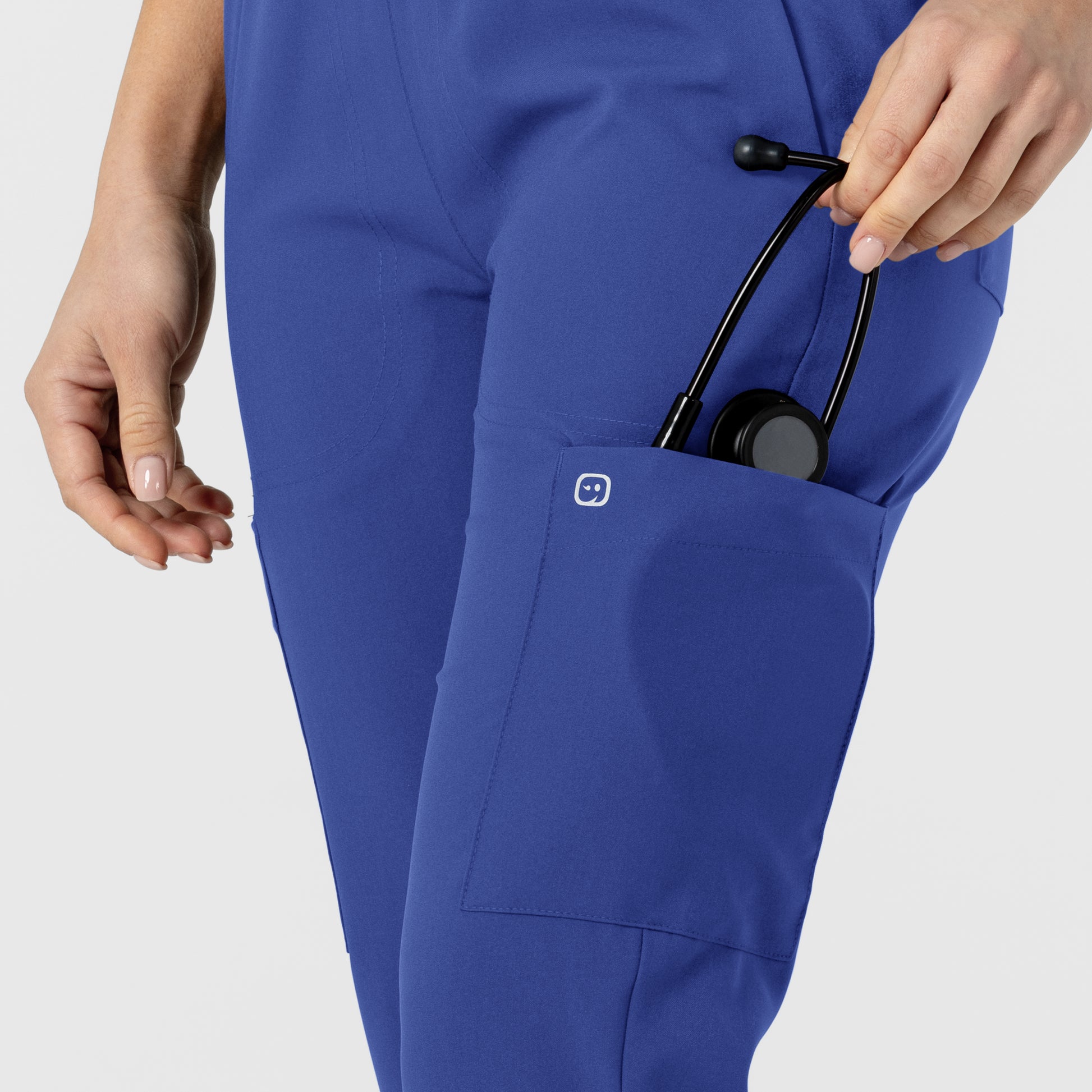 W123 5045 Women's Flex-n-Reach Track Scrub Pants Galaxy Blue