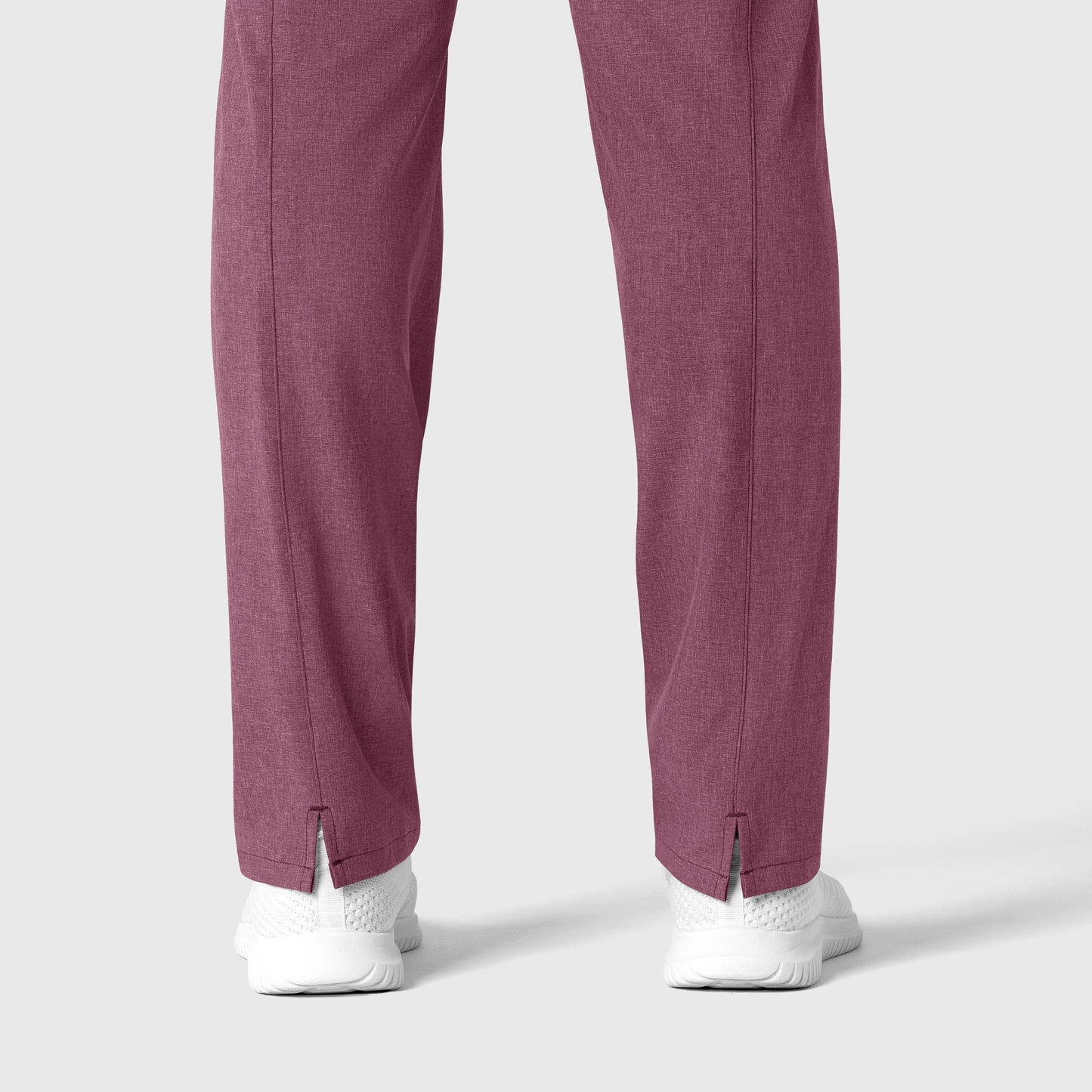 RENEW 5334 High Waist Slim Leg Scrub Pants Wine Heather Model Image Alternate | Wink