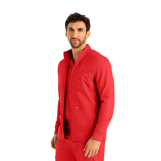 ProFlex LJ702 Men's 4 Pocket Scrub Jacket True Red Image