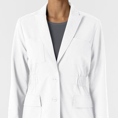 Layers 8166 Women's Blazer Short Lab Coat White