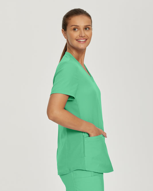 Forward LT100 Women's 3 Pocket V Neck Scrub Top Nu Green Image