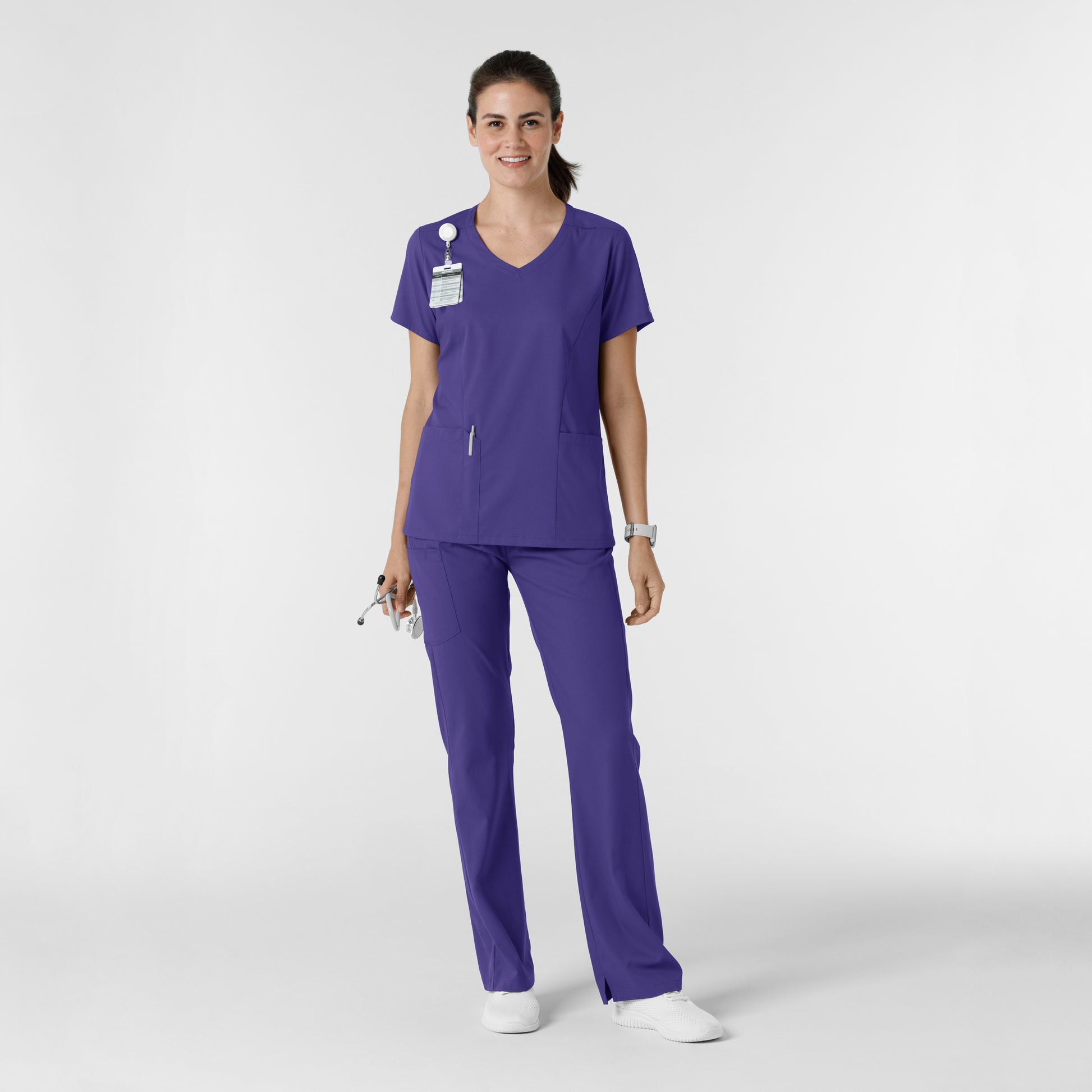 Boundless 5251 Bootcut Scrub Pants Grape Model Image Alternate | Wink