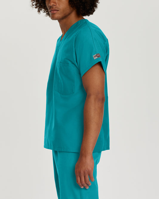 Scrub Zone 71221 Unisex 1 Pocket V Neck Scrub Top Teal Image