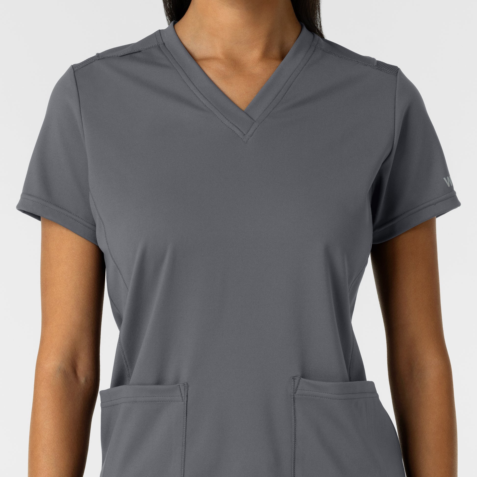 RENEW Knit 6559 Women's 2-Pocket Scrub Top Pewter