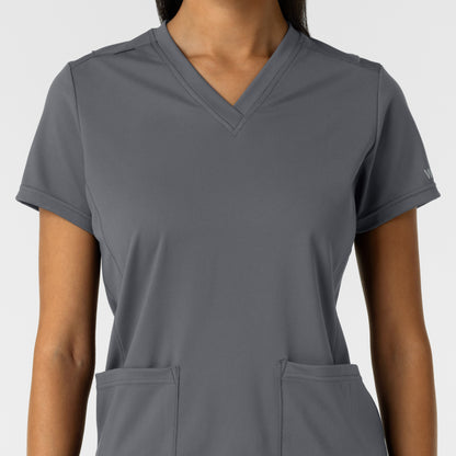RENEW Knit 6559 Women's 2-Pocket Scrub Top Pewter