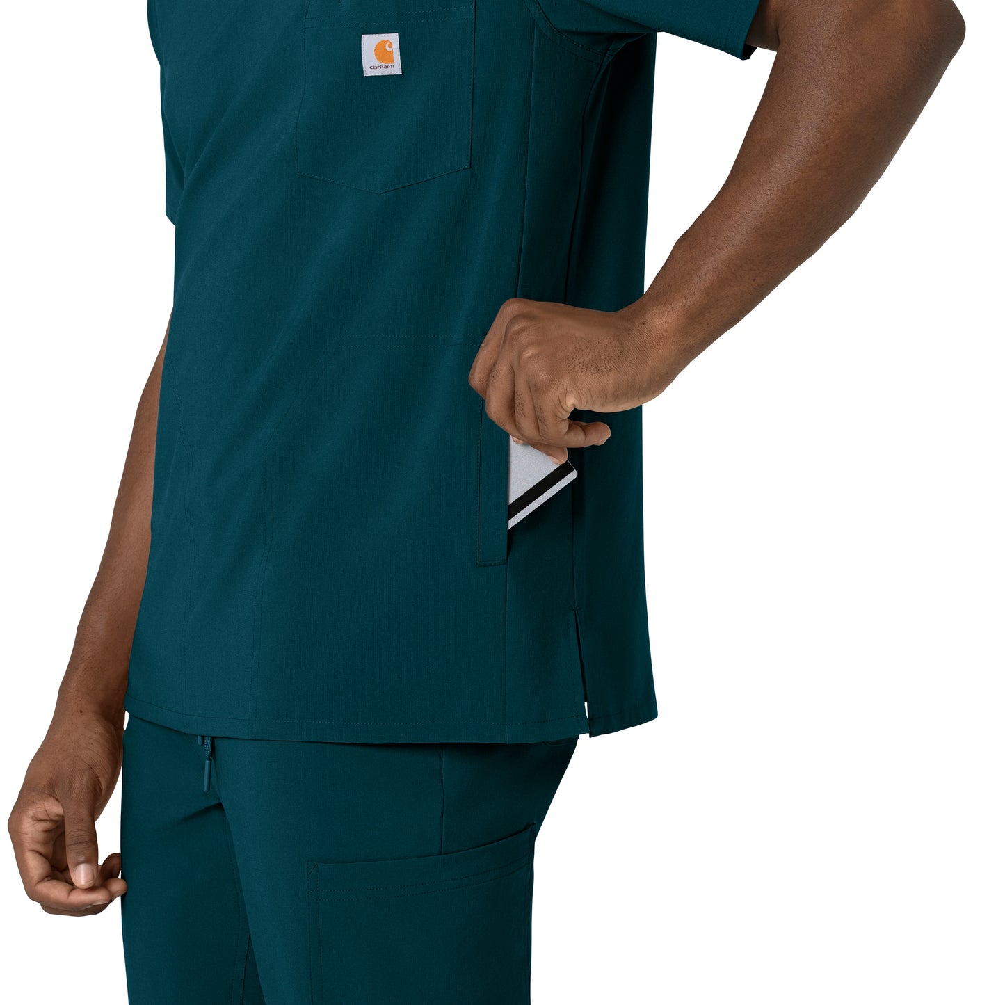 Force Cross-Flex C16410 Men's V-Neck Scrub Top Caribbean Model Image Alternate | Carhartt